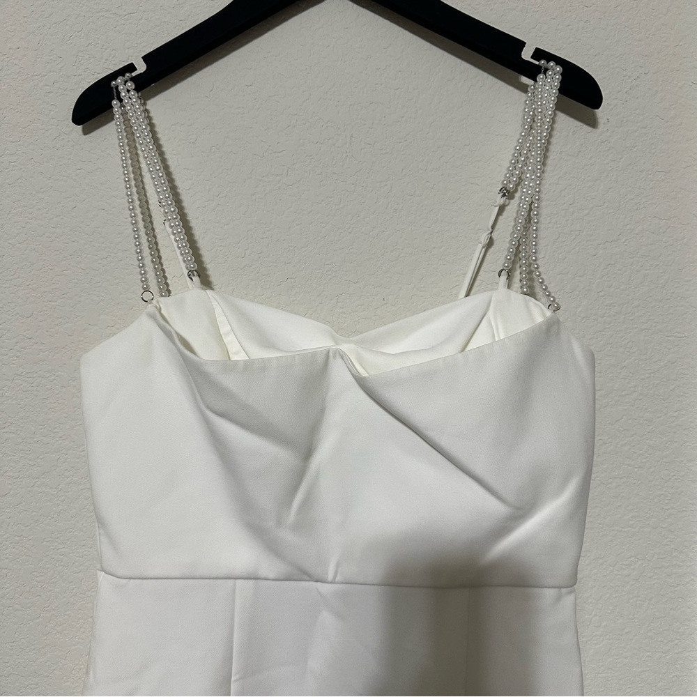 ANTONIO MELANI White Midi Slip Dress with Delicate Straps - Picture 5 of 13